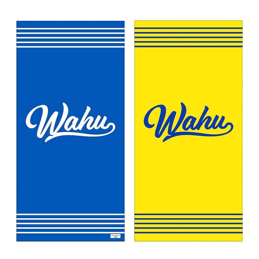 Best Wahu Seeking Summer X Wahu Stripes Towel (Blue & Yellow)